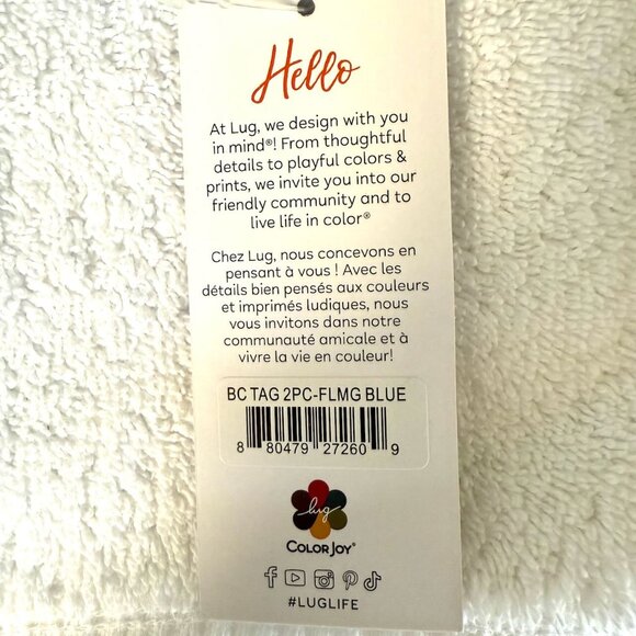 Lug Baggage Claim Luggage Tag 2pc Set - Flamingo Blue - BNWT - Picture 6 of 6